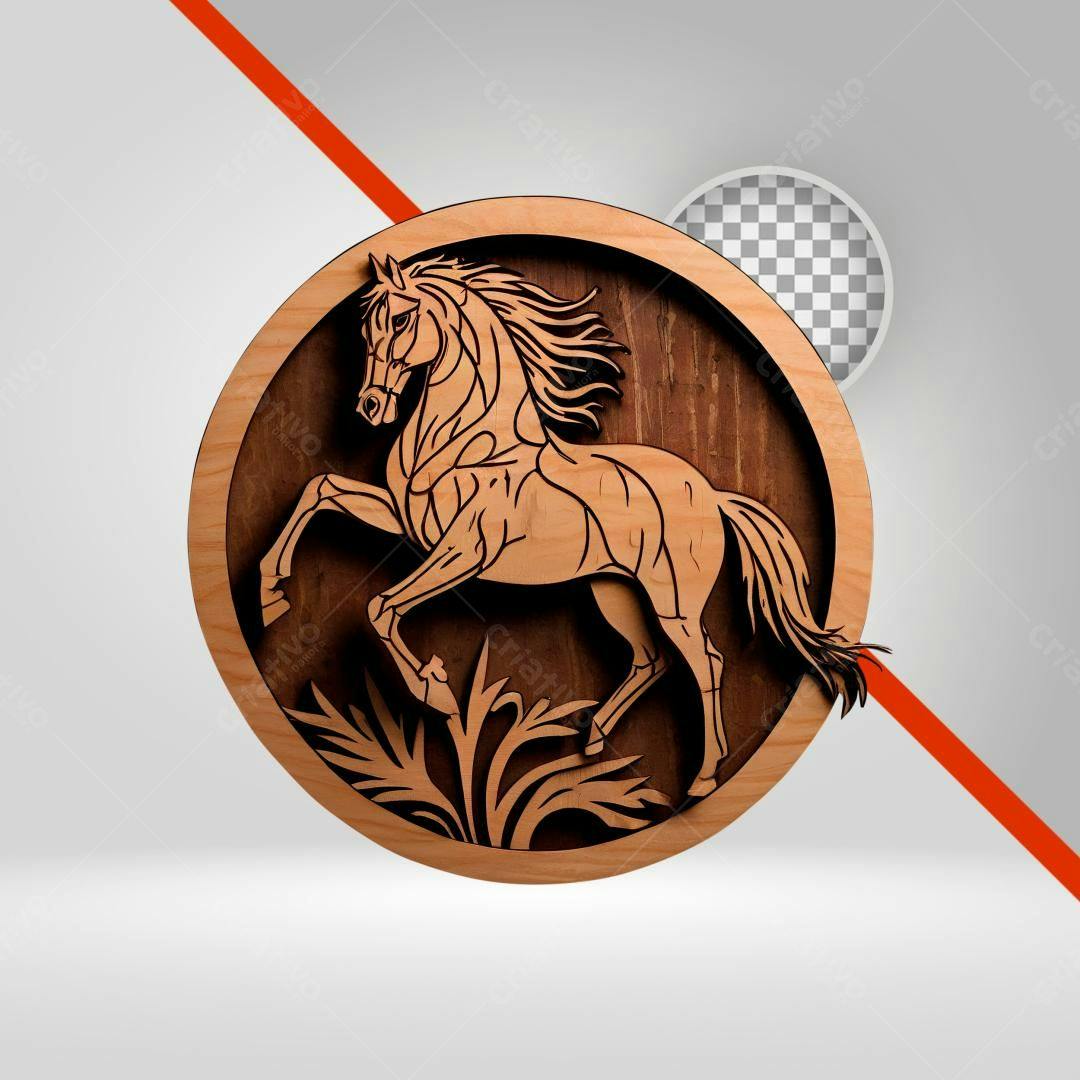Ícone Cavalo em Madeira PNG com fundo transparente