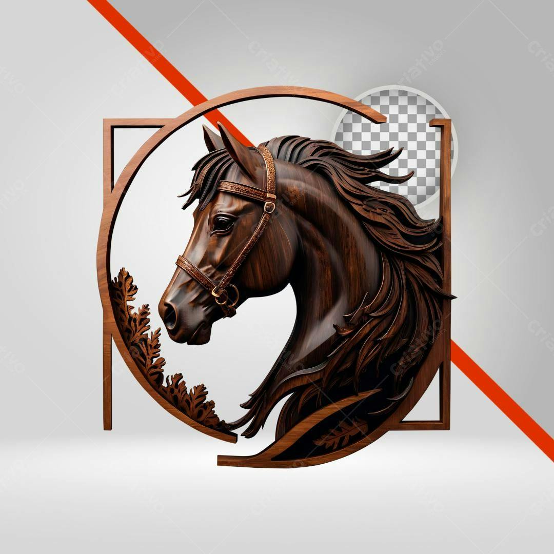 Icone Cavalo Marrom Escultura PNG com fundo transparente