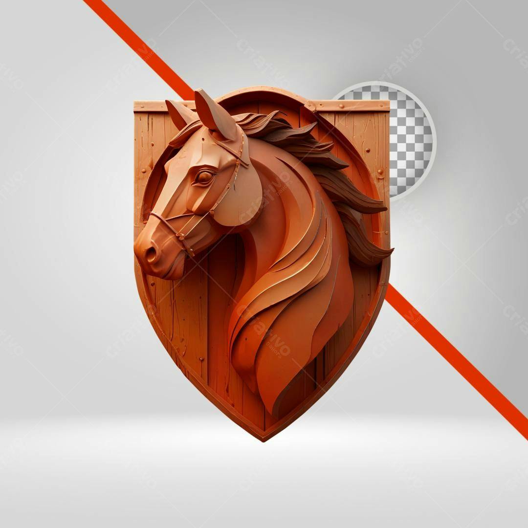 Icone Cavalo Escultura Madeira PNG com fundo transparente