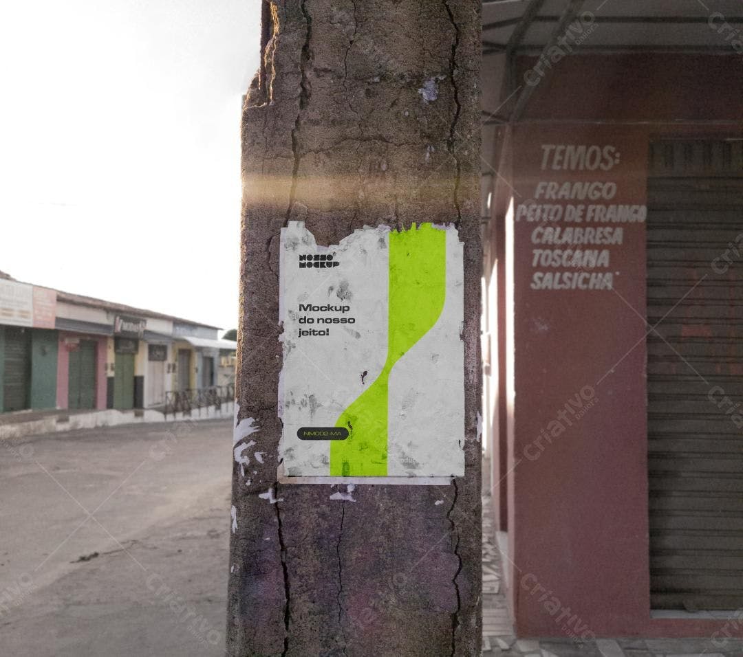 Mockup de Cartaz Desgastado com Design Moderno