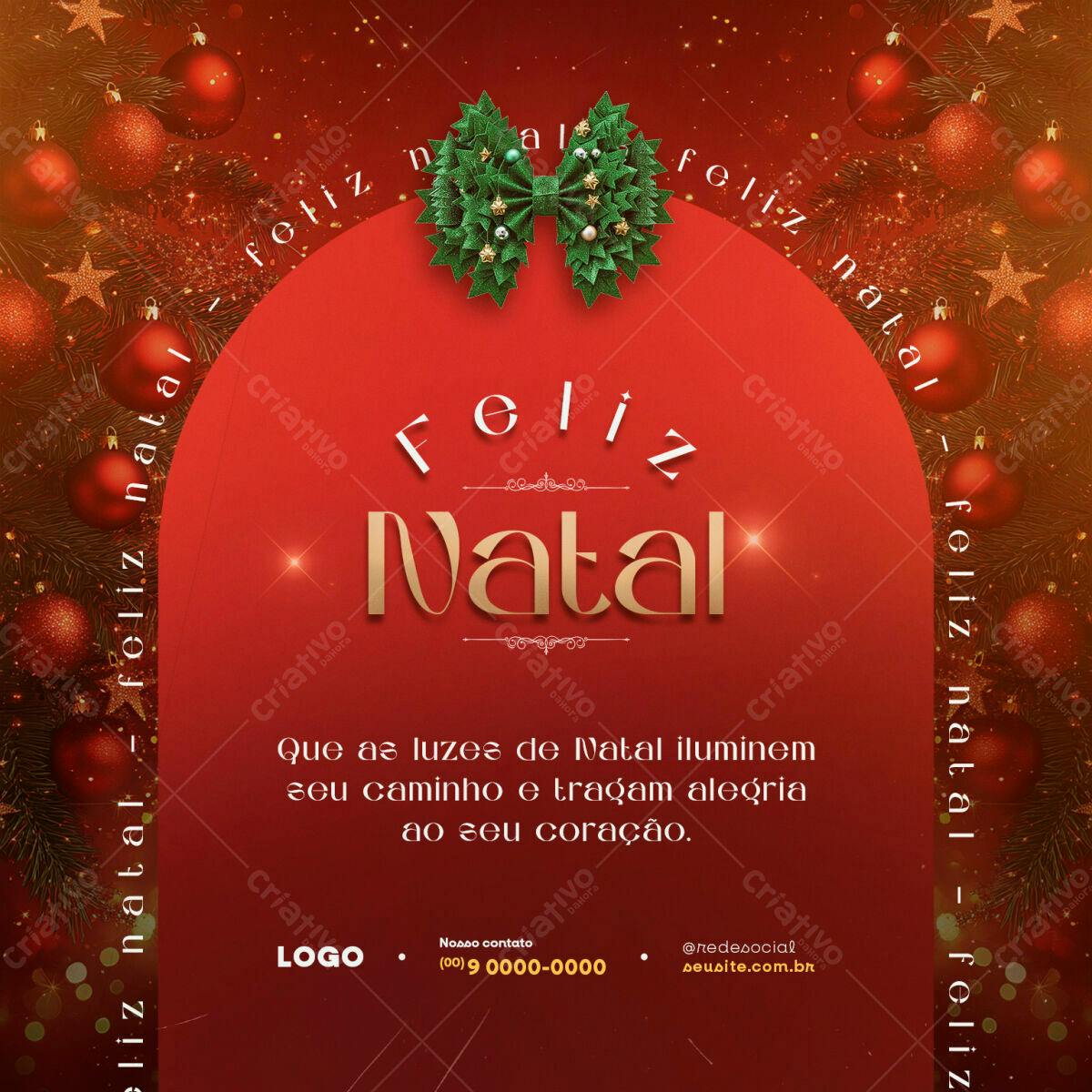Postagem de Boas Festas Natal PSD Editável