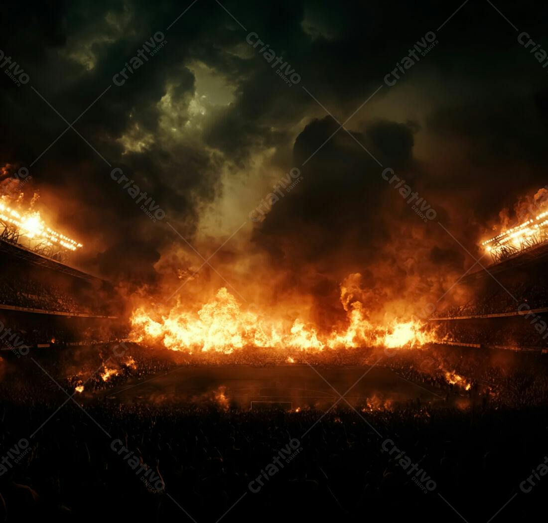Incêndio em Estádio Noturno