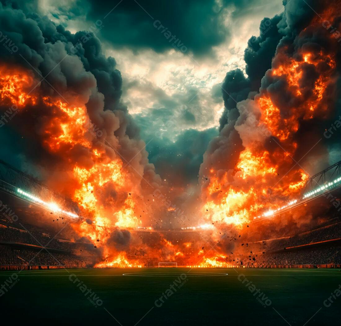 Incêndio em estádio de futebol
