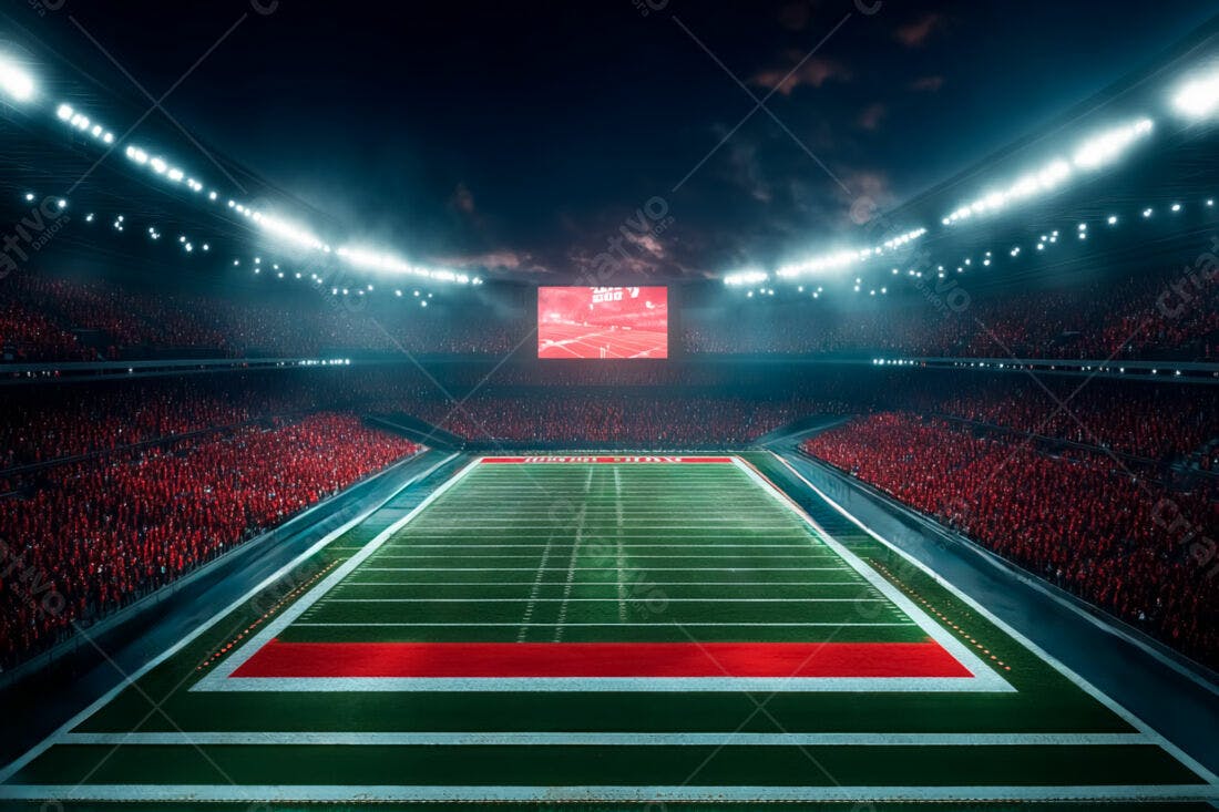 Estádio de futebol americano noturno lotado
