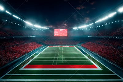 Imagem De Fundo De Um Campo De Futebol Com Fumaça E Luzes