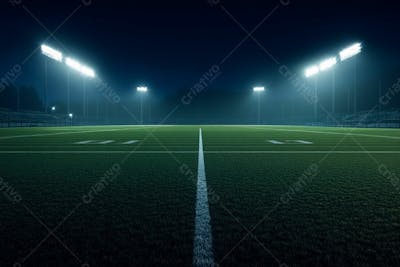 Imagem De Fundo De Um Campo De Futebol Com Fumaça E Luzes