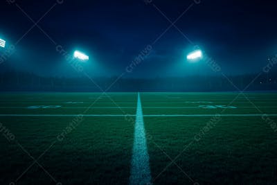 Imagem De Fundo De Um Campo De Futebol Com Fumaça E Luzes