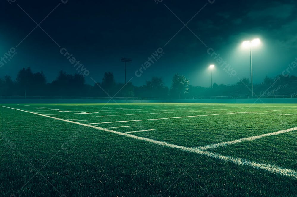 Imagem De Fundo De Um Campo De Futebol Com Fumaça E Luzes