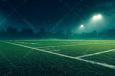 Imagem De Fundo De Um Campo De Futebol Com Fumaça E Luzes