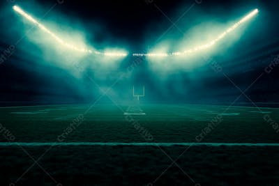 Imagem De Fundo De Um Campo De Futebol Com Fumaça E Luzes