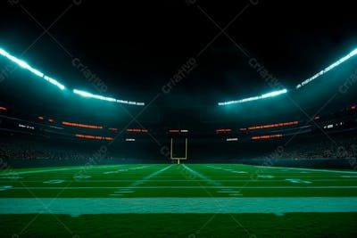 Imagem De Fundo De Um Campo De Futebol Com Fumaça E Luzes