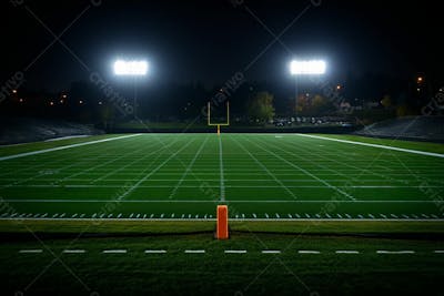 Imagem De Fundo De Um Campo De Futebol Com Fumaça E Luzes