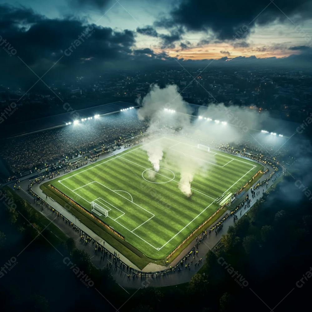 Imagem De Fundo Campo De Futebol Com Fumaça