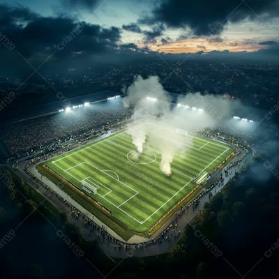 Imagem De Fundo Campo De Futebol Com Fumaça