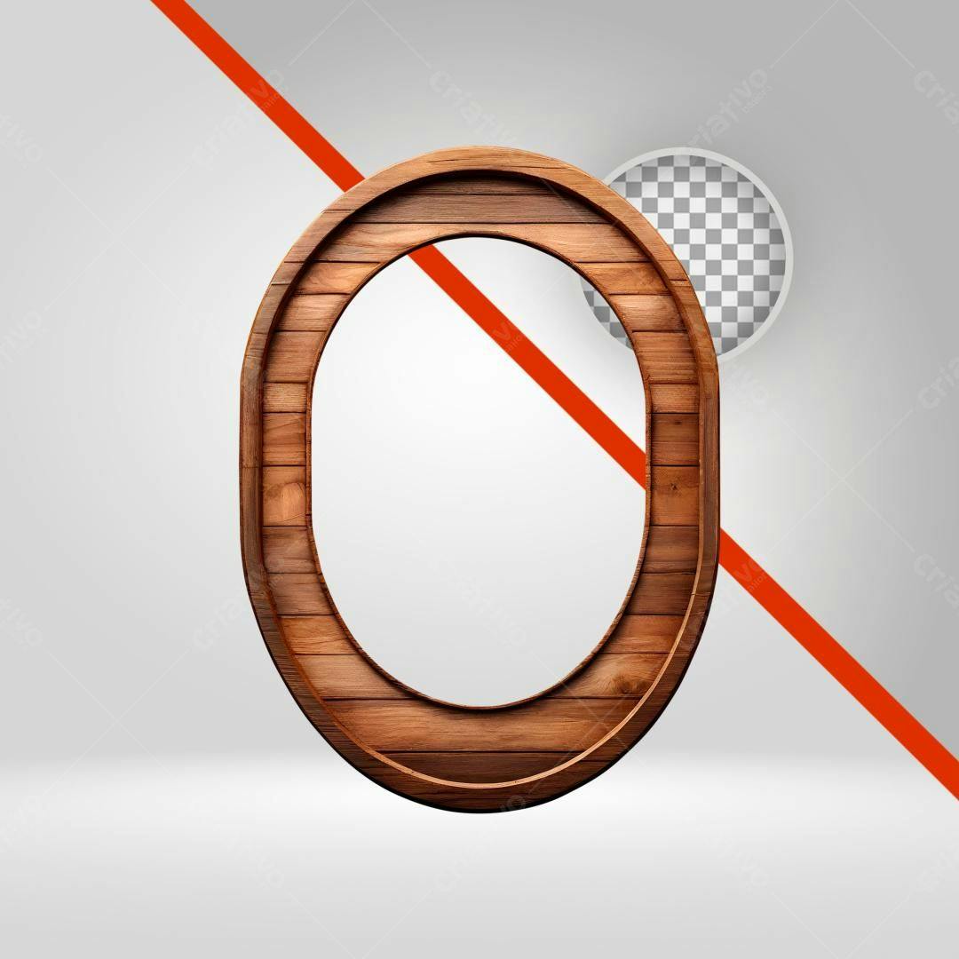 Moldura Oval em Madeira PNG com fundo transparente