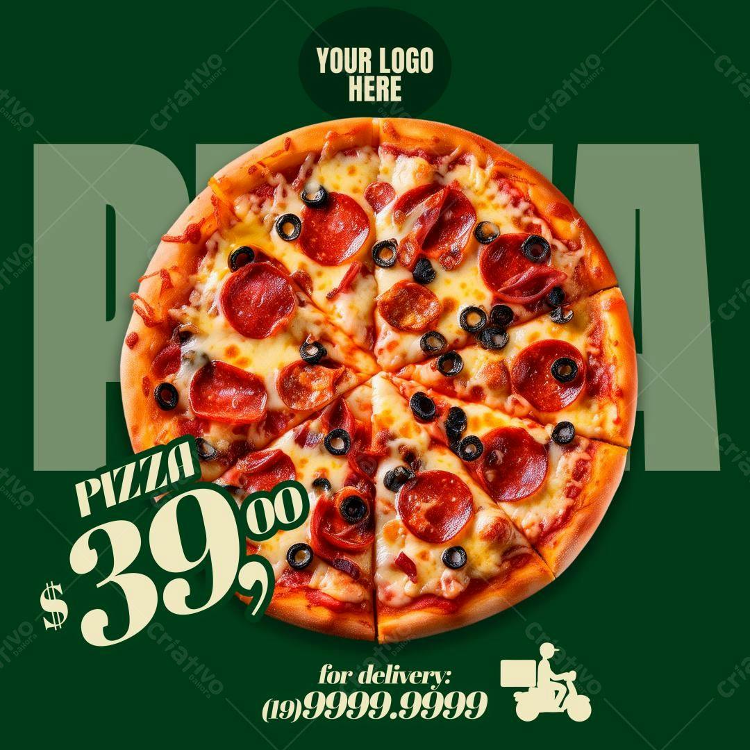 Flyer para Promoção de Pizza PSD Editável