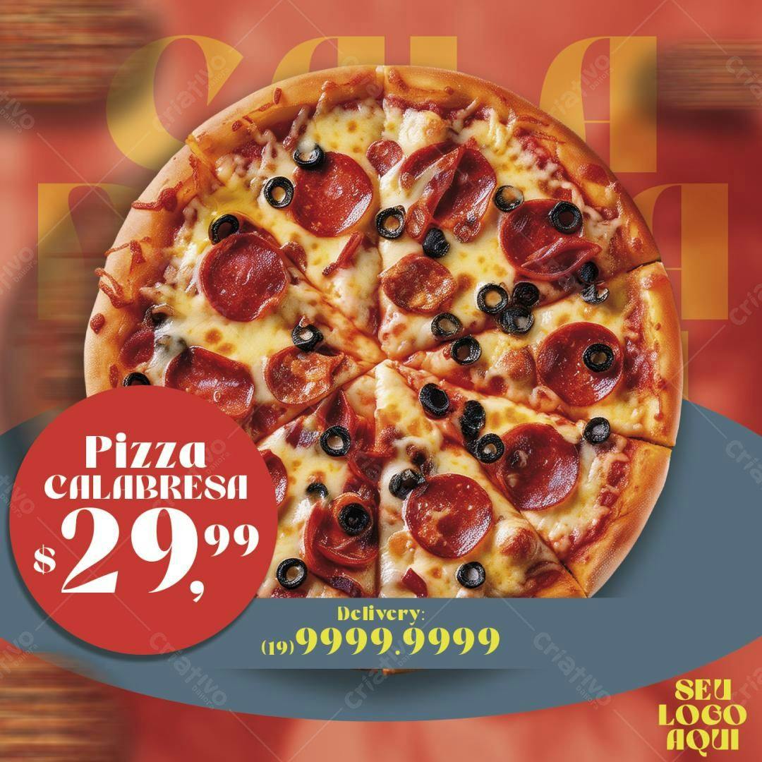 Flyer para Pizzaria PSD Editável