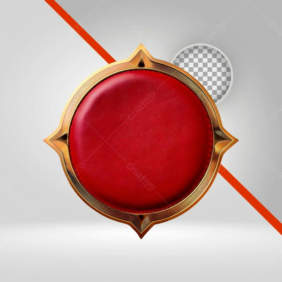 Selo Vermelho e Dourado PNG com fundo transparente