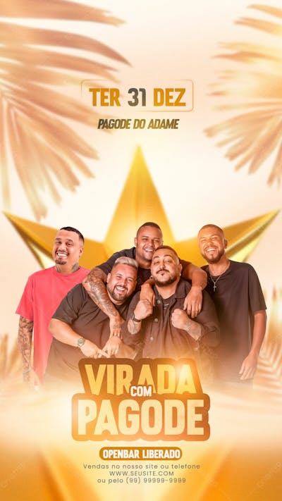 Virada Com Pagode Ter 31 De Dez Psd Editável Story