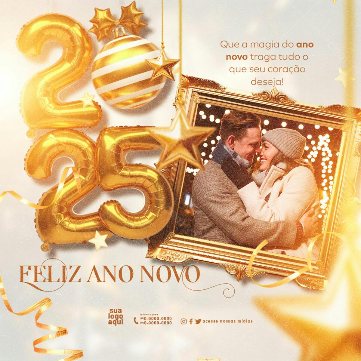 Postagem Feliz Ano Novo PSD Editável