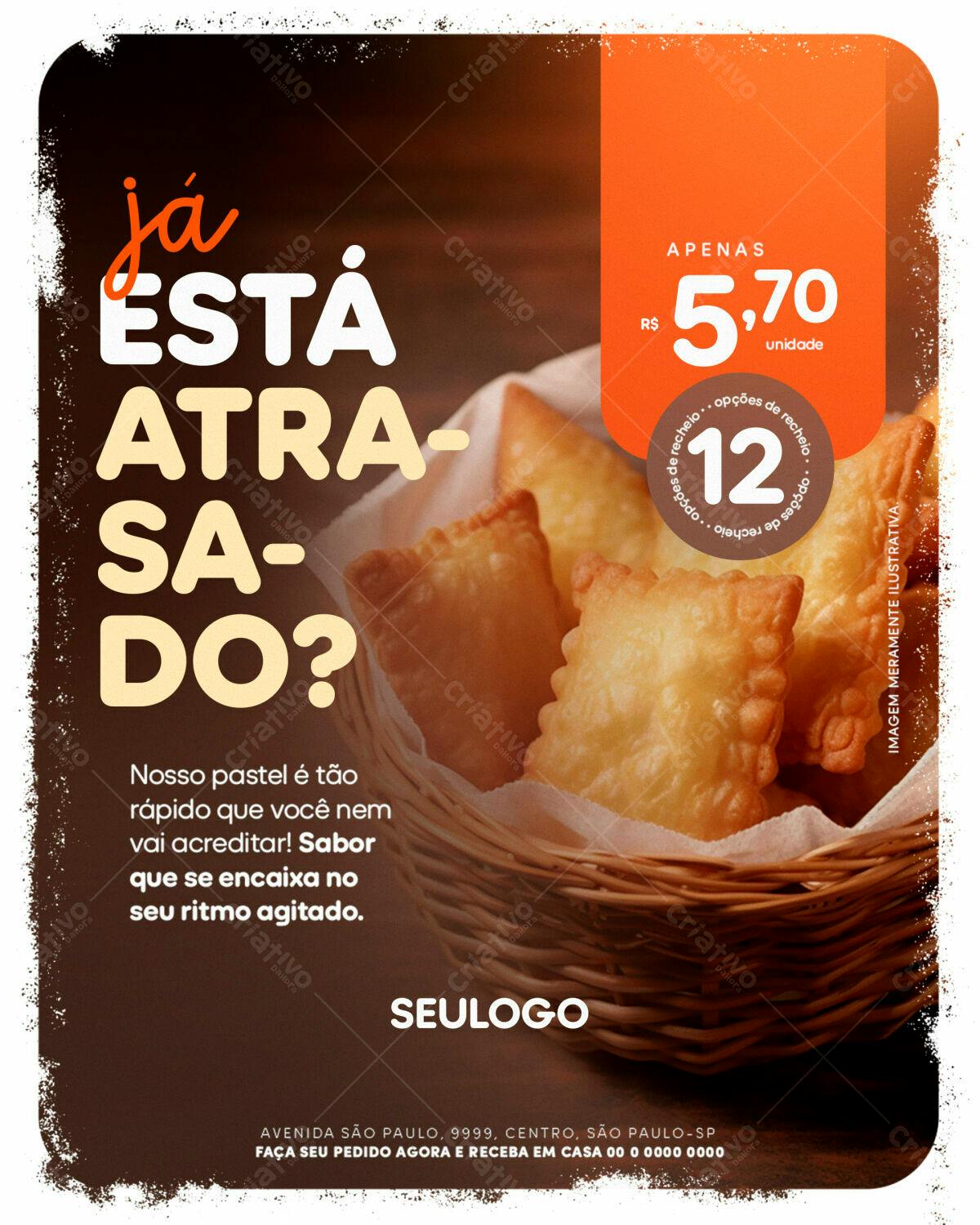 Flyer para Pastelaria PSD Editável