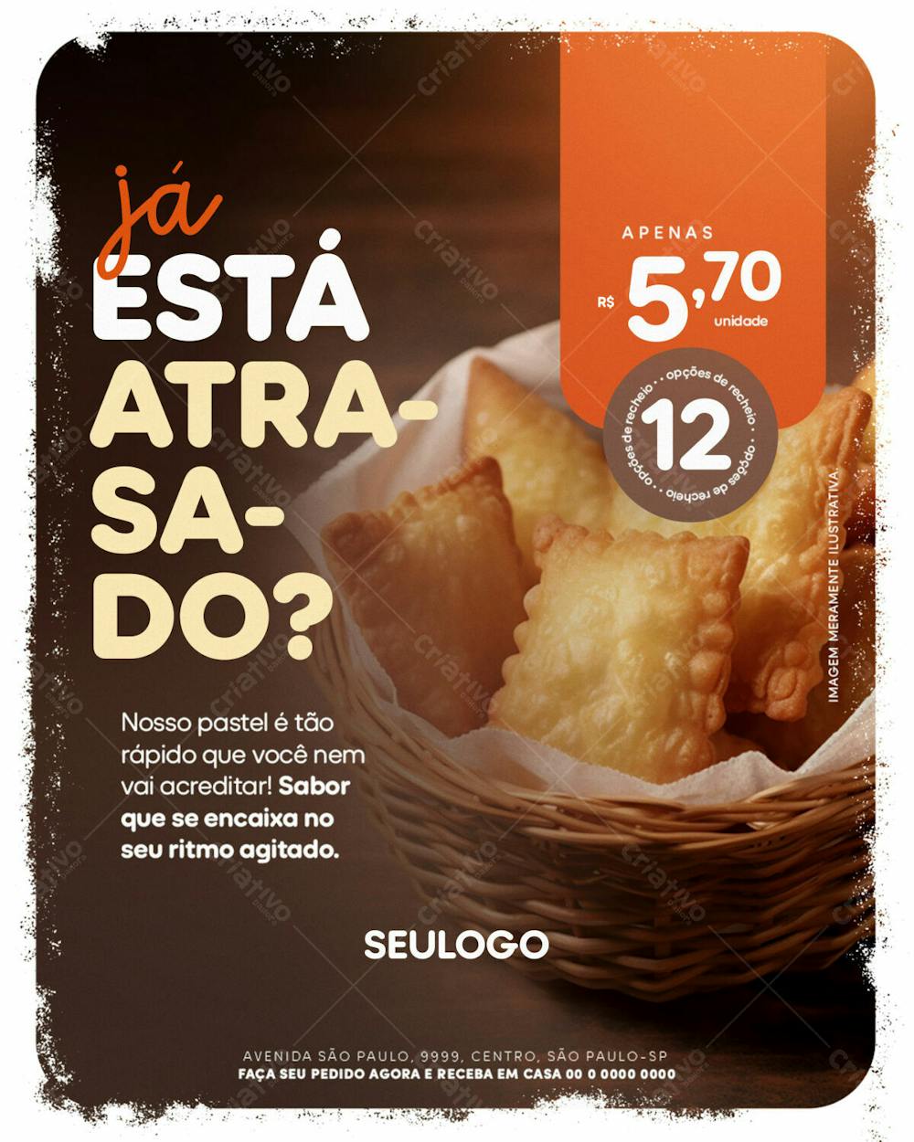 Psd Editável Criativo Padaria Nosso Pastel É Tão Rápido Que Você Nem Vai Acreditar 12 24
