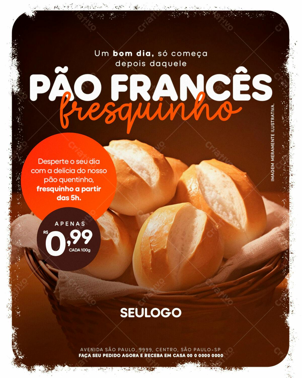 Flyer para Padaria PSD Editável