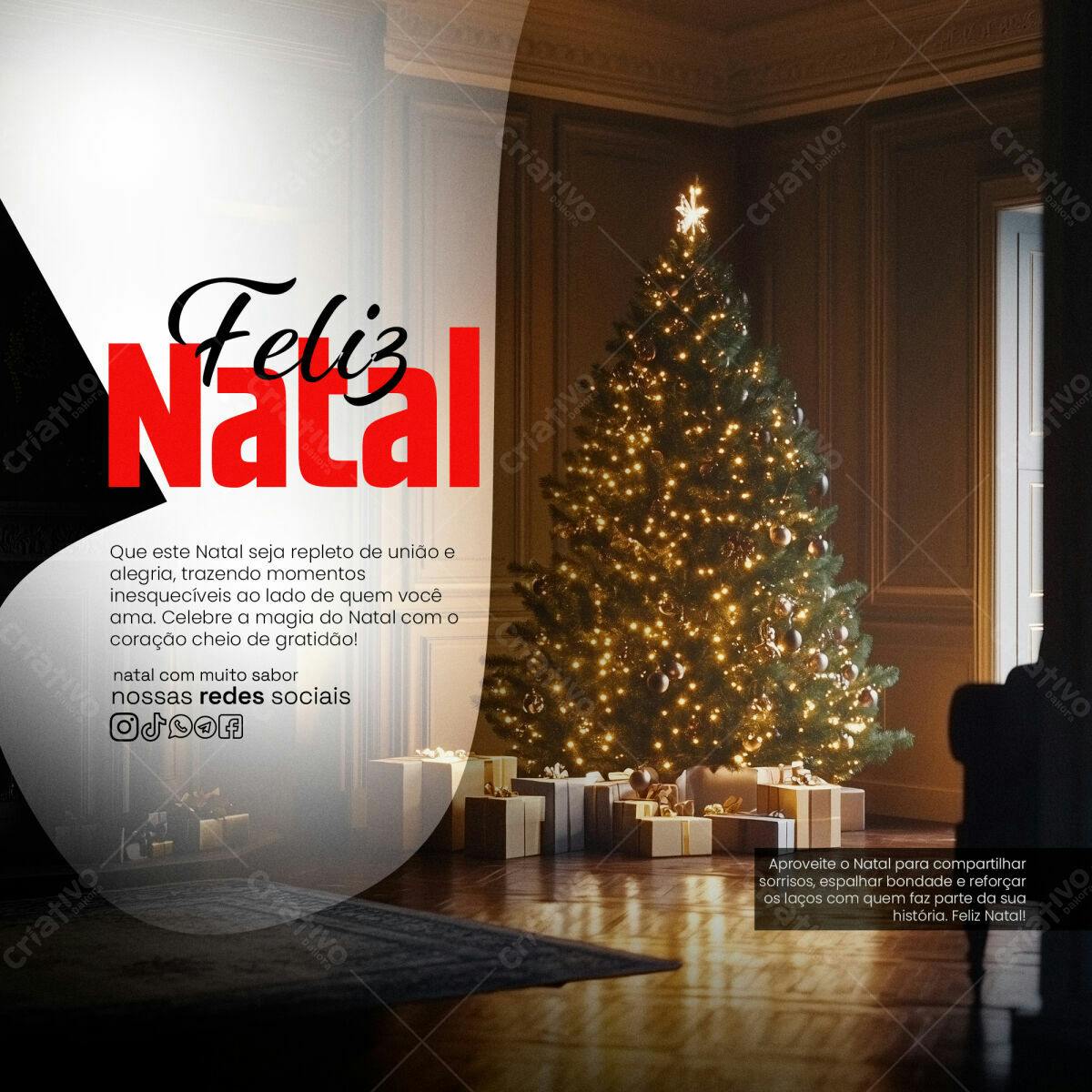 Postagem de Boas Festas Natal PSD Editável