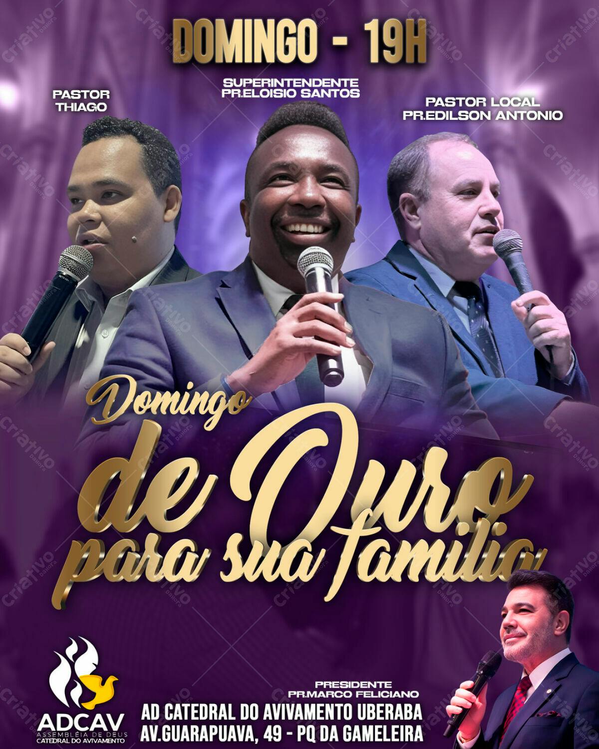 Flyer Domingo de Ouro para sua Família PSD Editável