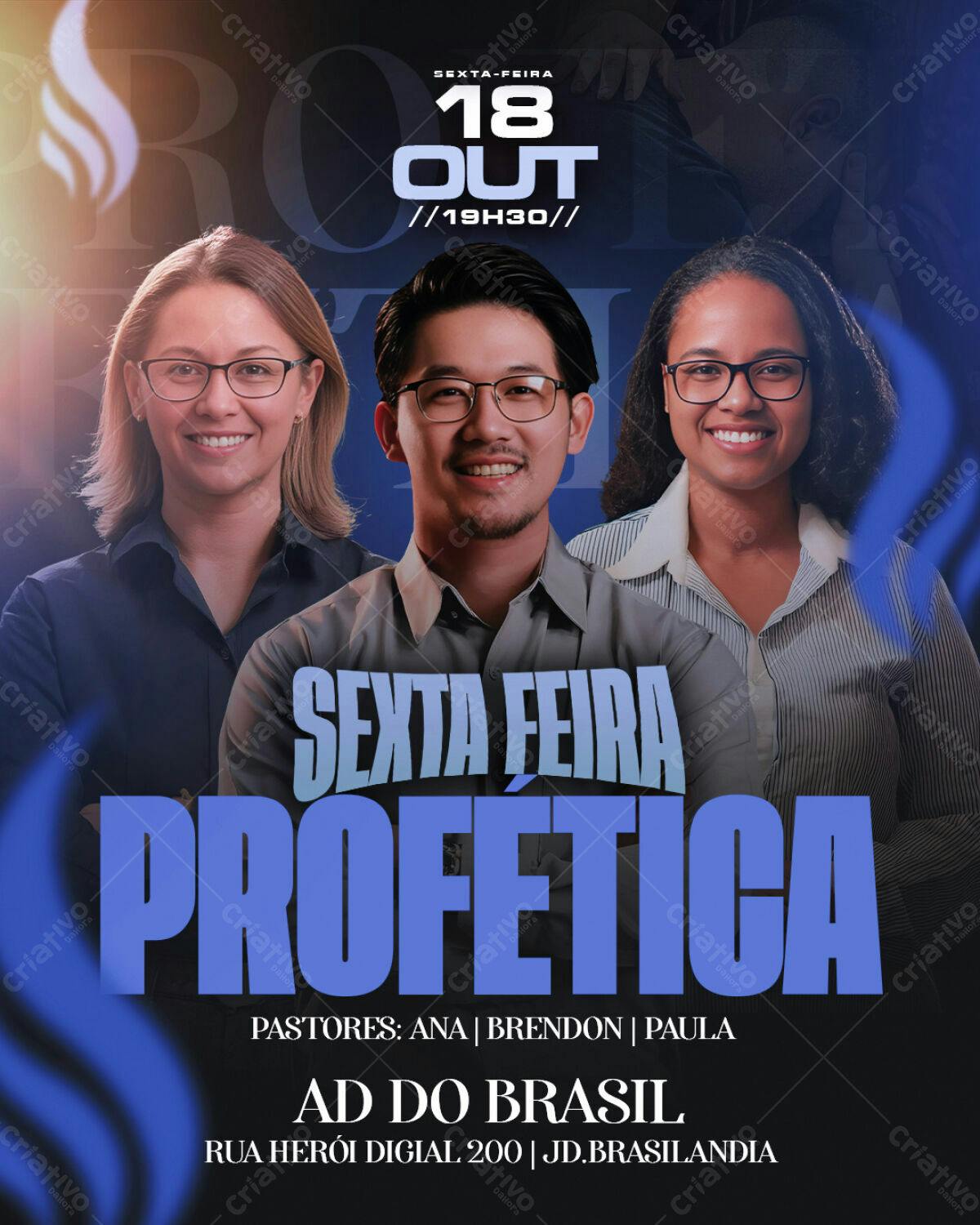 Flyer para Evento Profético PSD Editável