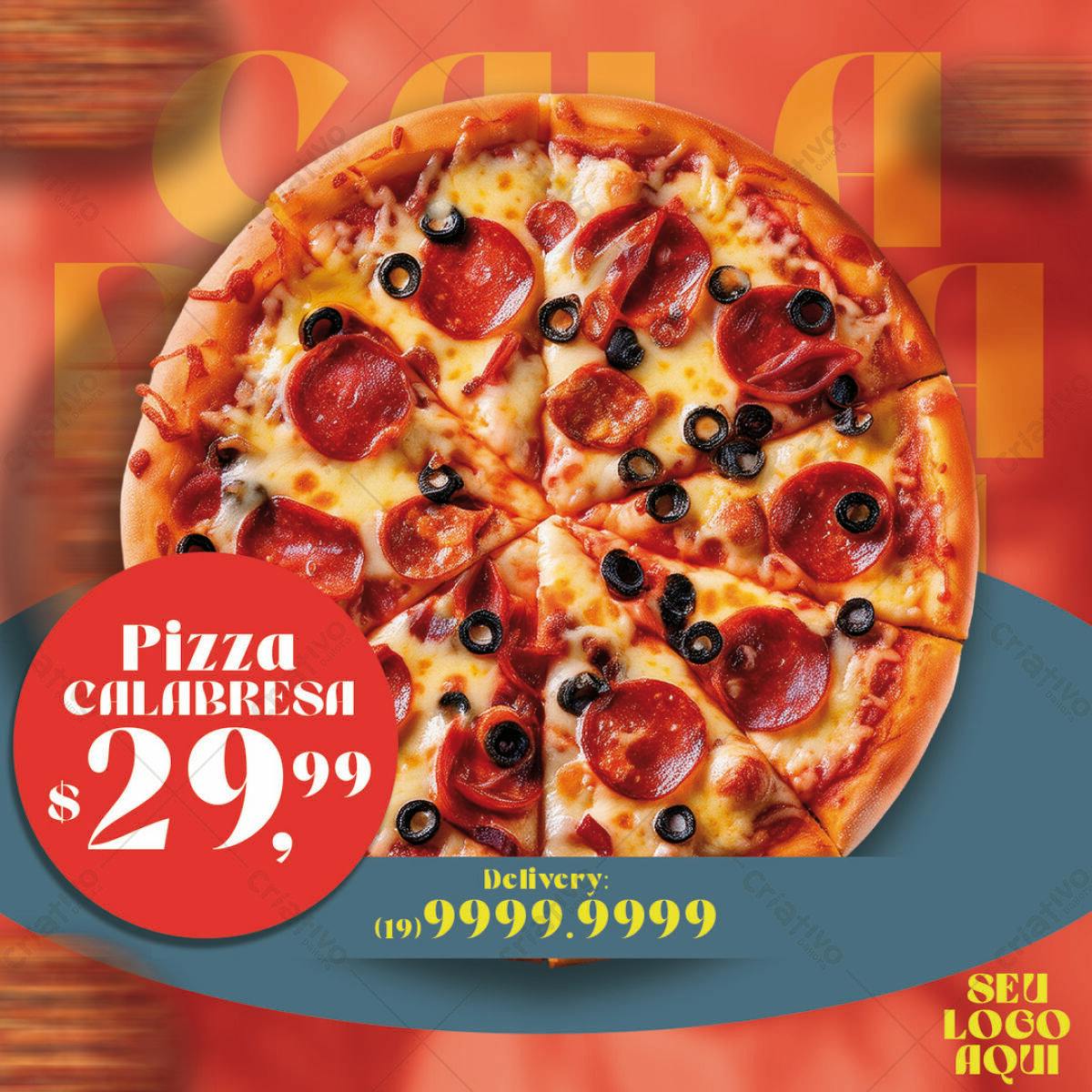 Flyer para Pizzaria PSD Editável