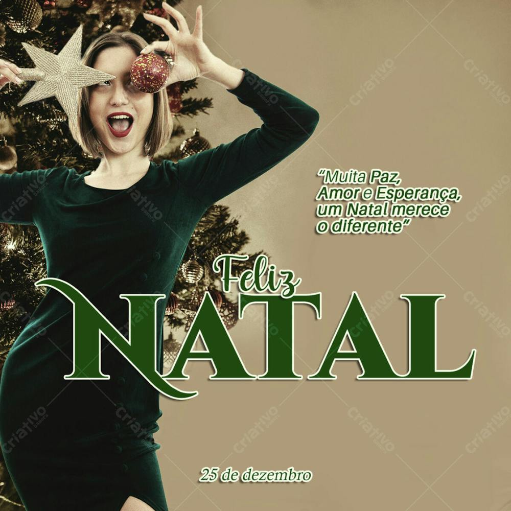 Feliz Natal Da Cor Verde