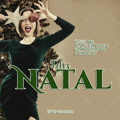 Feliz Natal Da Cor Verde