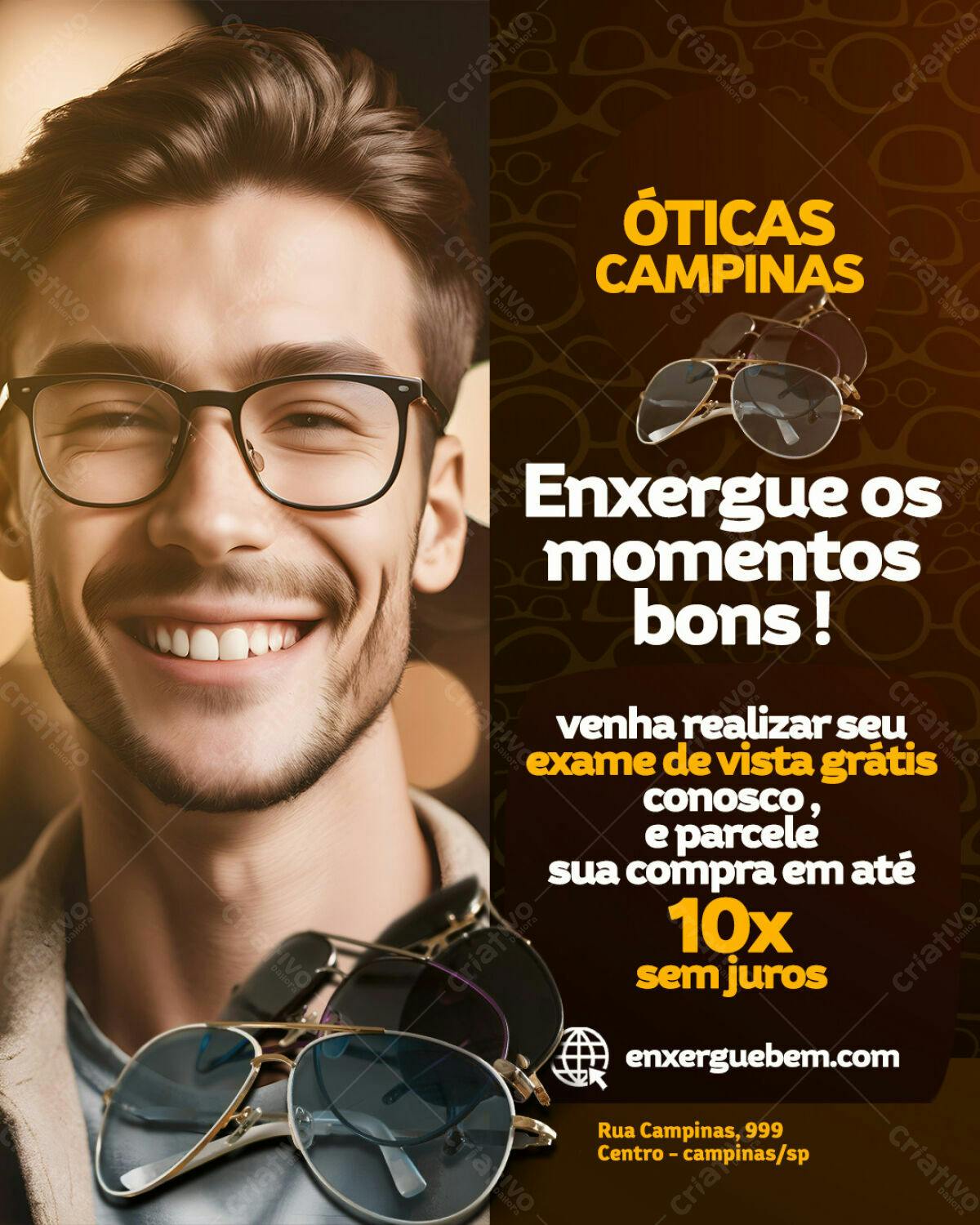 Flyer para Óticas Campinas PSD Editável