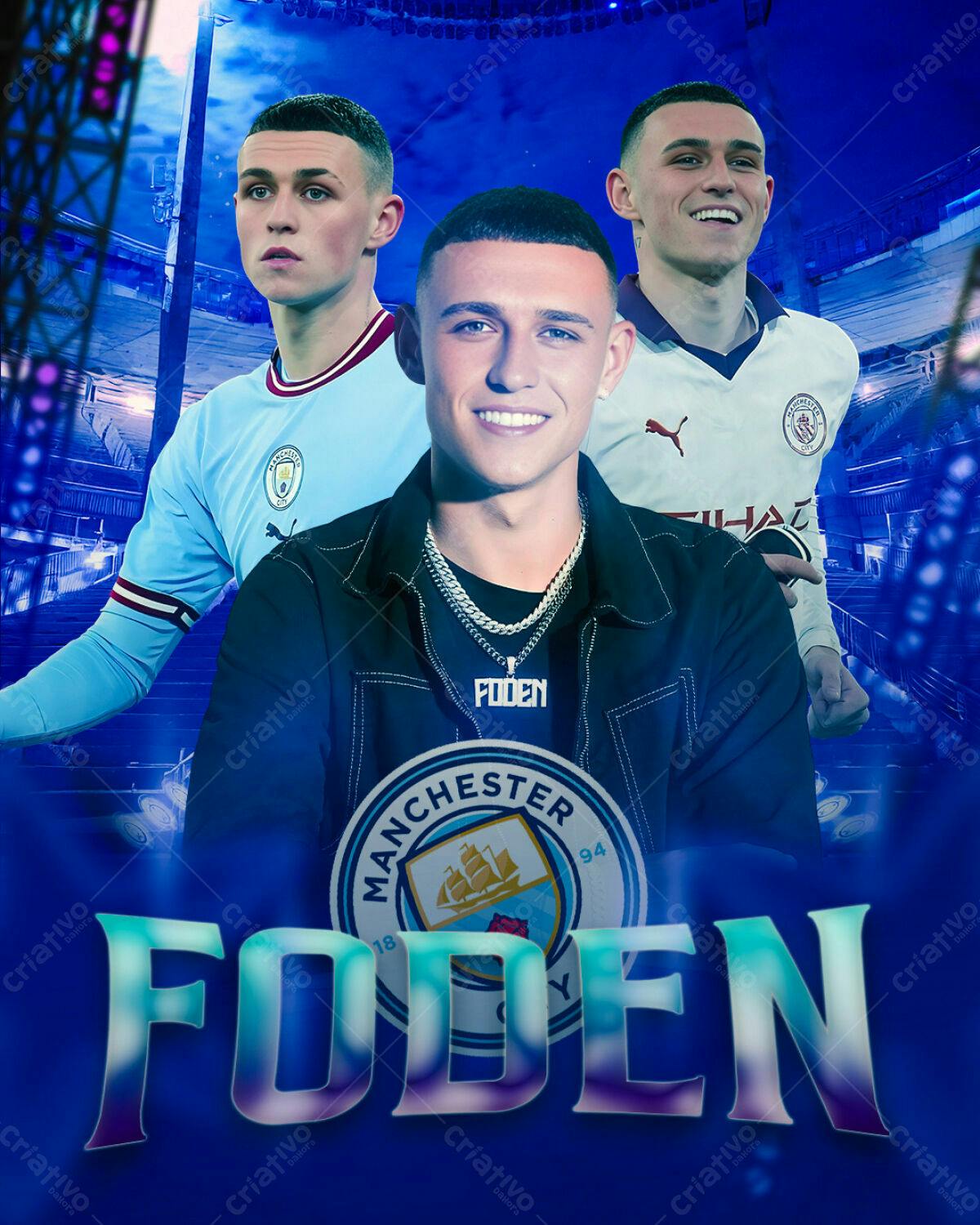 Poster Phil Foden Manchester City PSD Editável