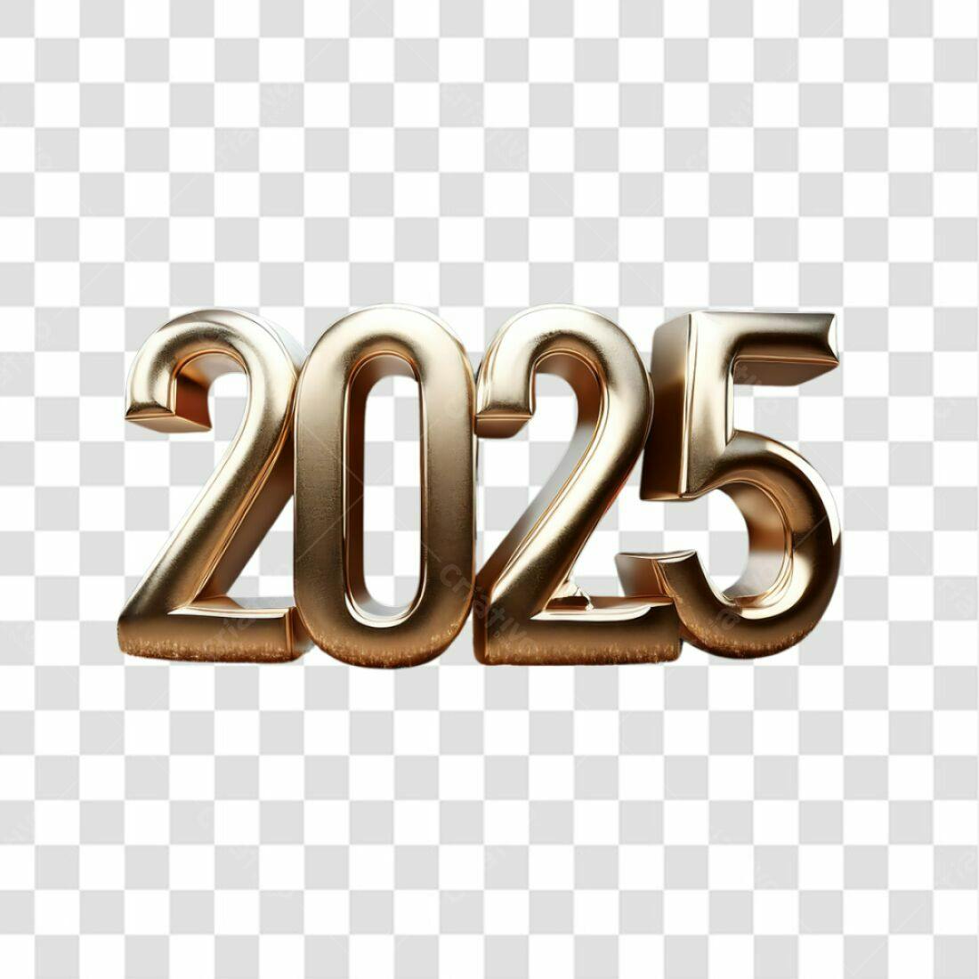 Icone Ano Novo 2025 PNG com fundo transparente