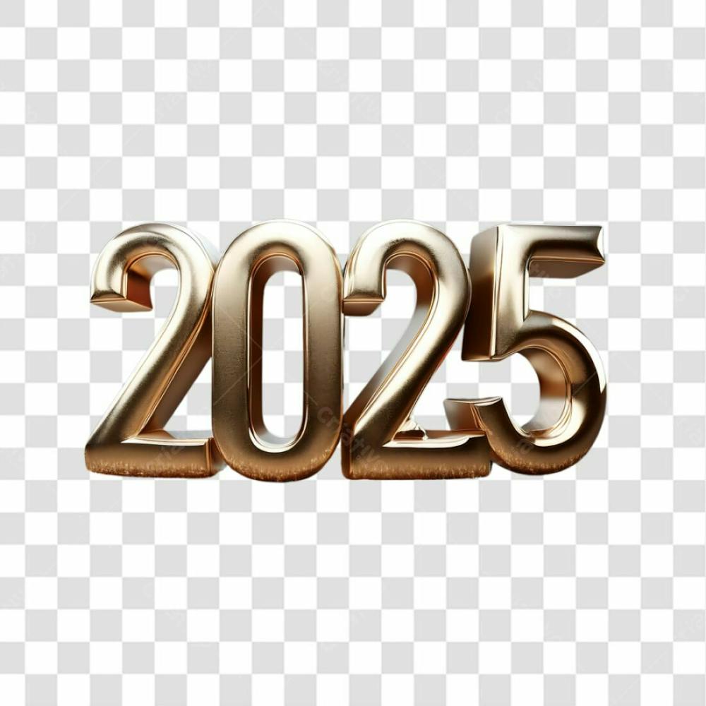 2025 Em Numeros Estilo Dourado