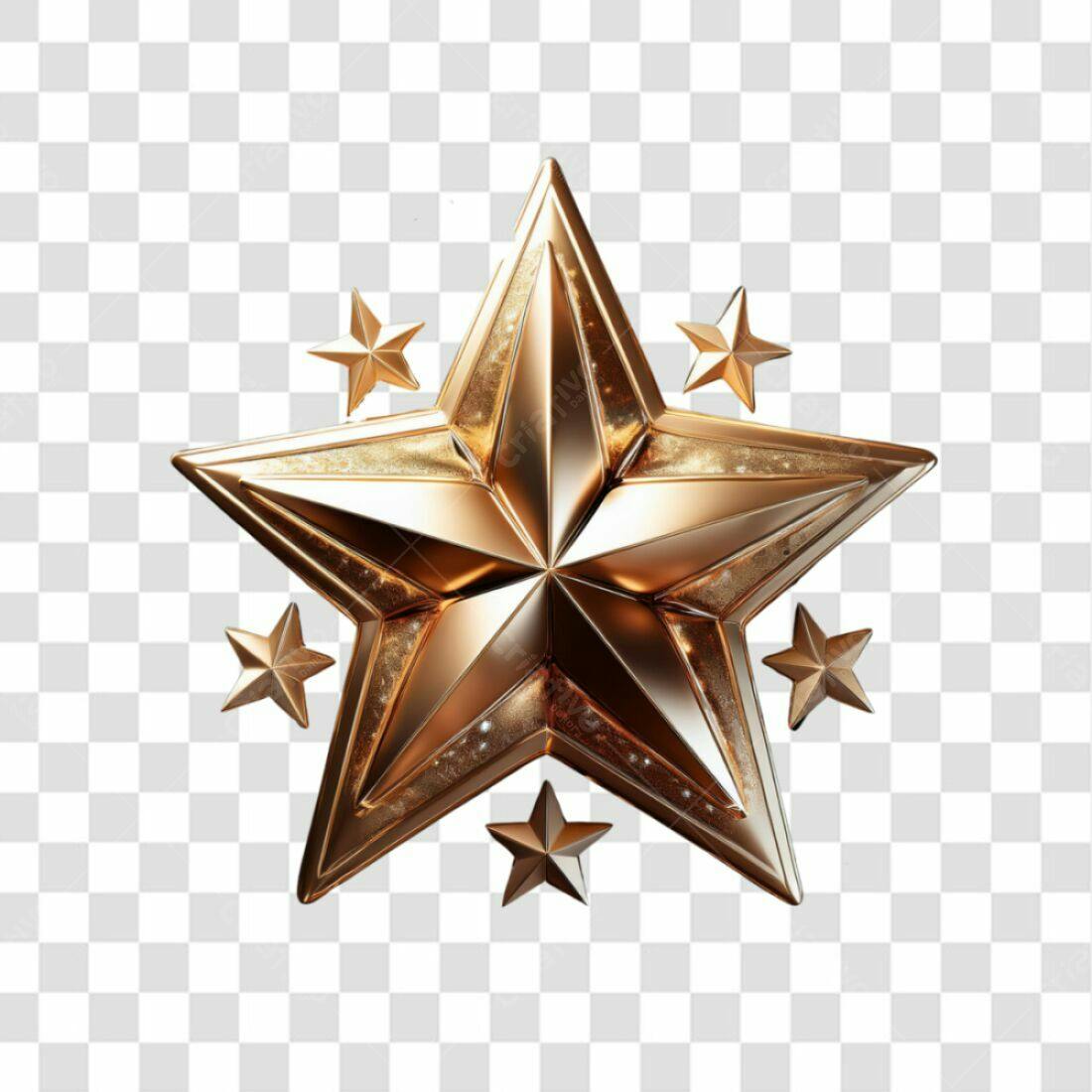 Icone Estrela Dourada PNG com fundo transparente