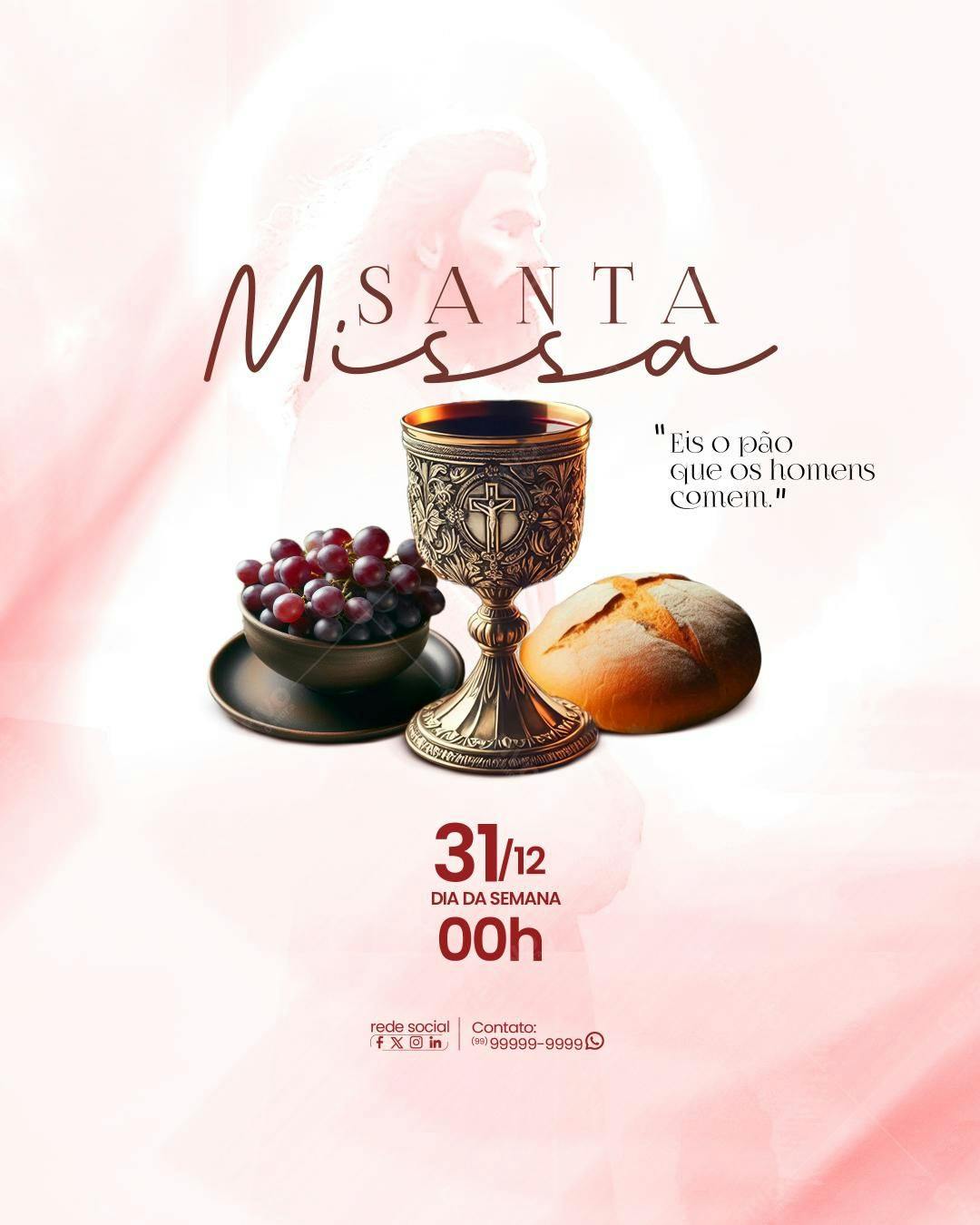 Flyer para Missa de Natal PSD Editável