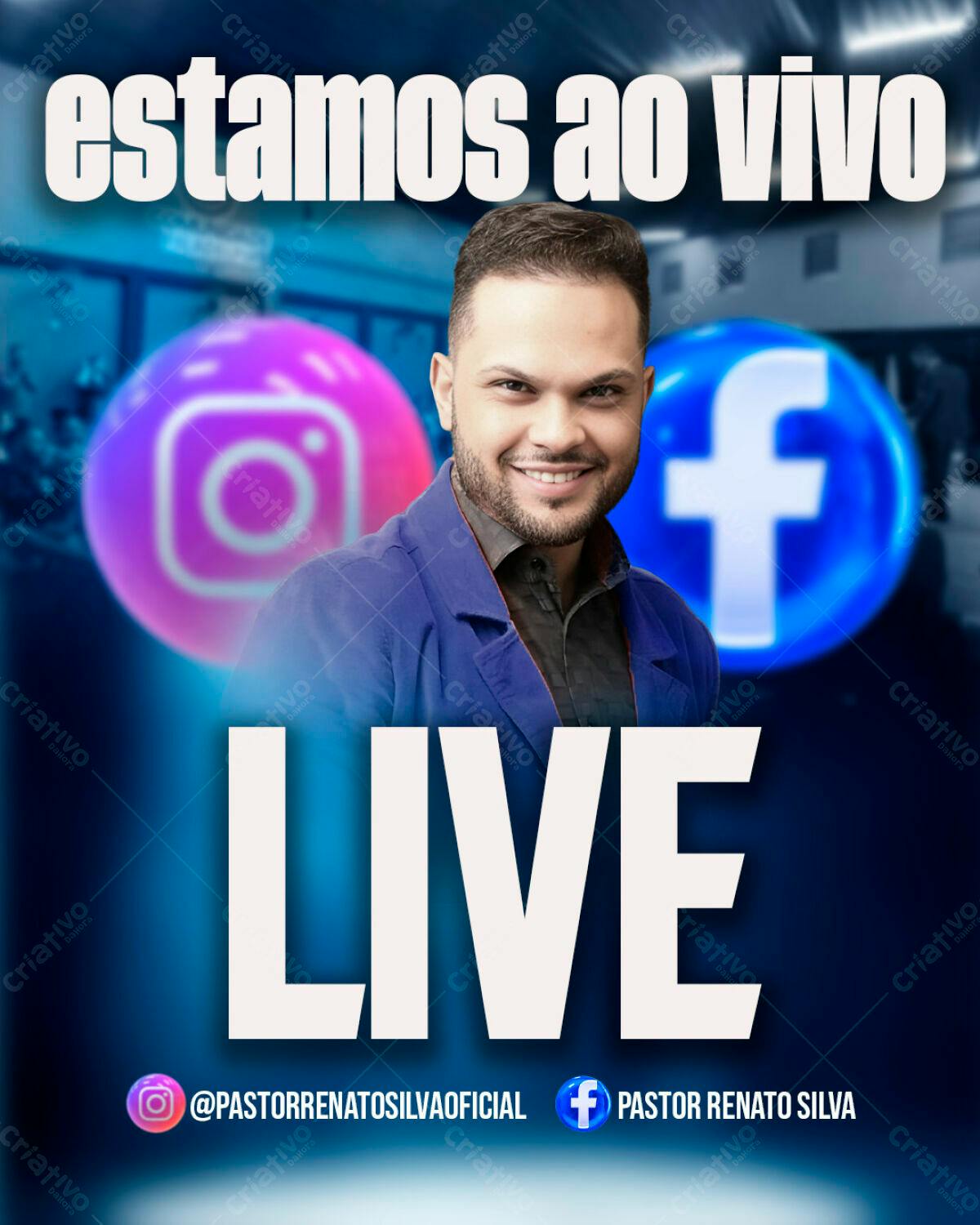 Flyer para Live de Igreja PSD Editável