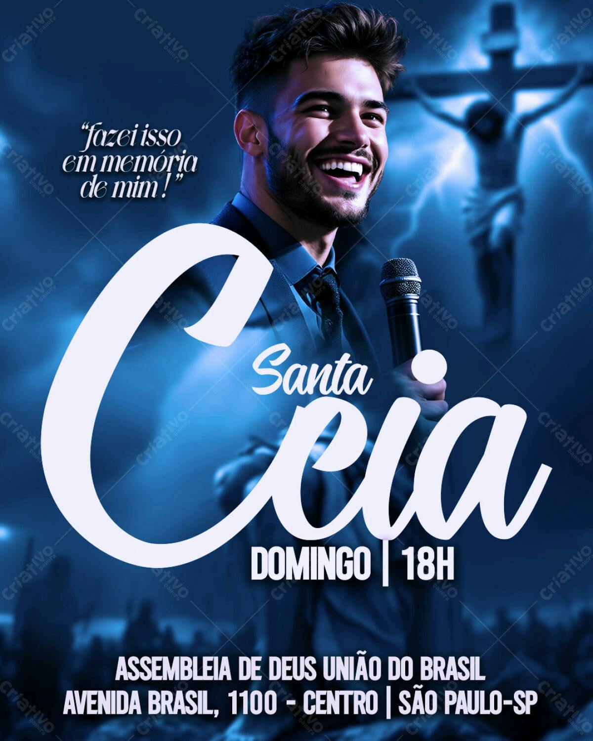 Flyer para Santa Ceia PSD Editável