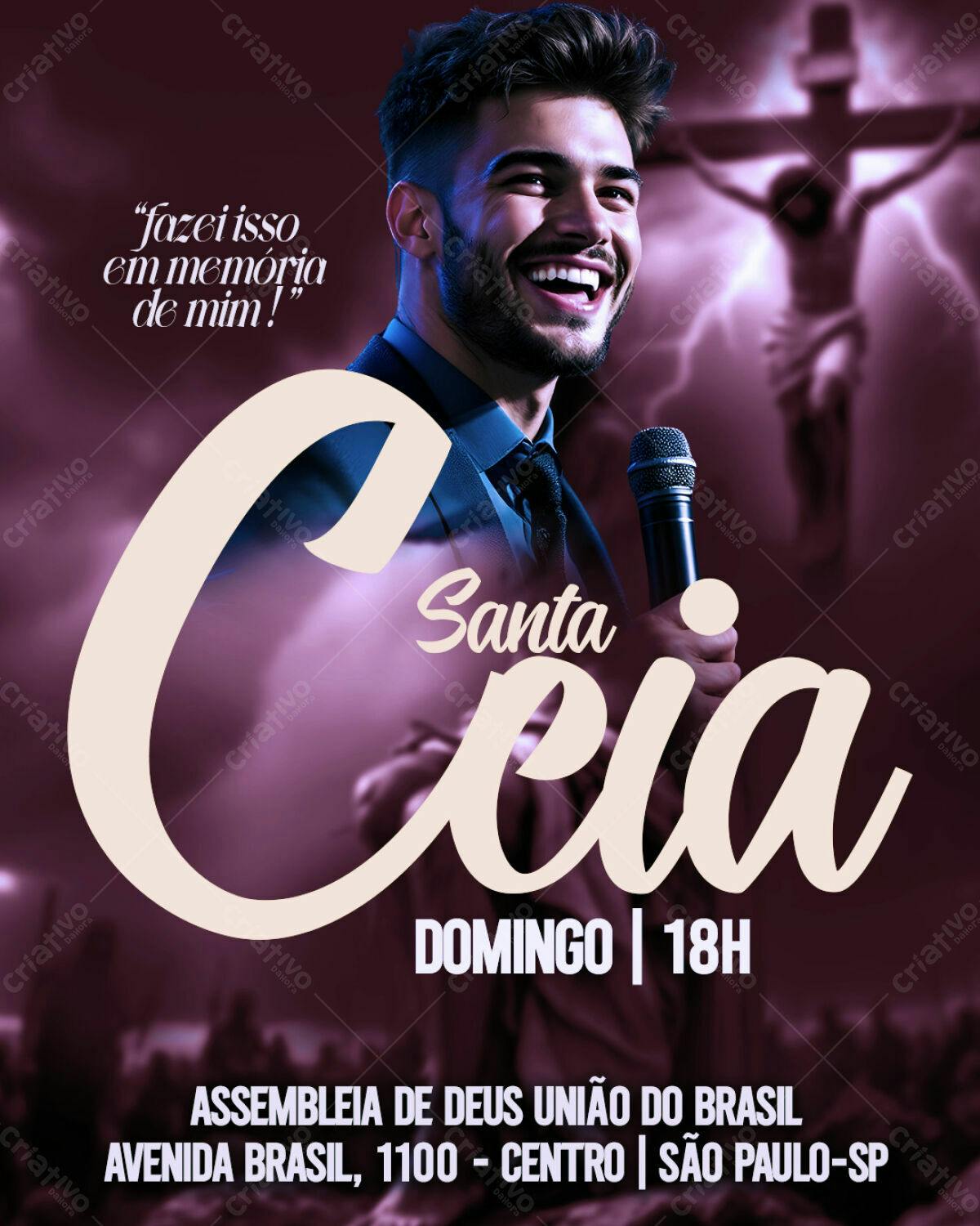 Flyer para Santa Ceia PSD Editável