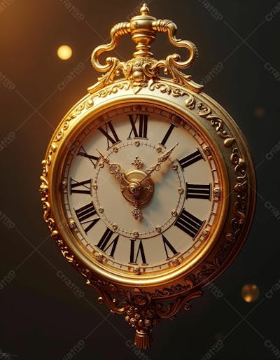 relógio dourado de ano novo 