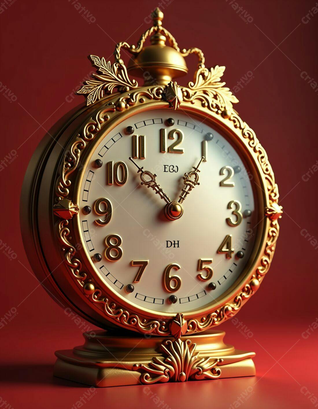 Relógio dourado estilo vintage decoração