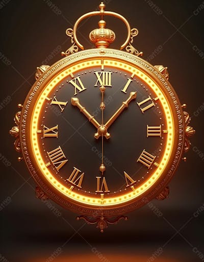 Relógio Dourado Ano Novo