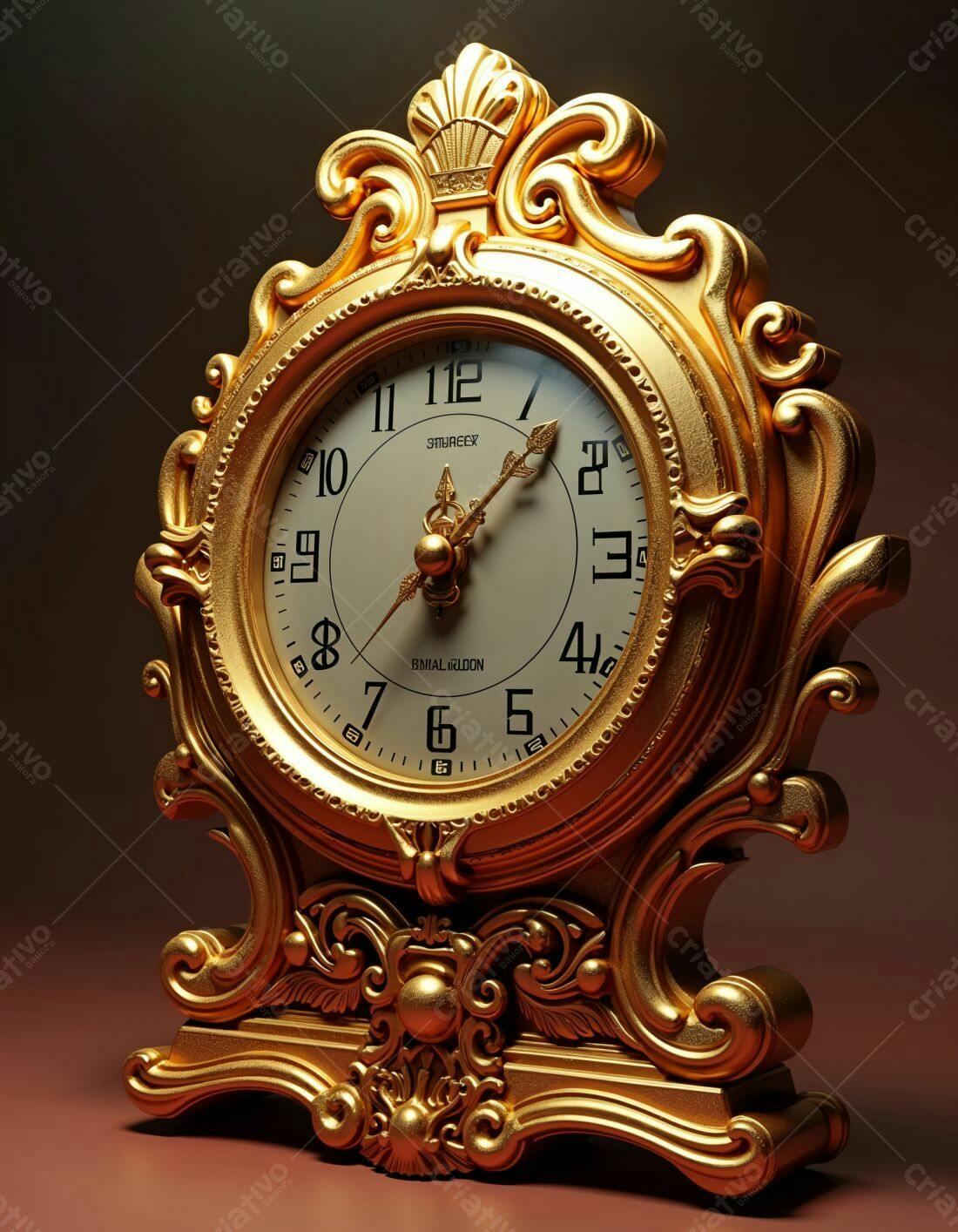 Relógio dourado estilo vintage decoração
