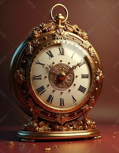 Relógio Dourado Ano Novo