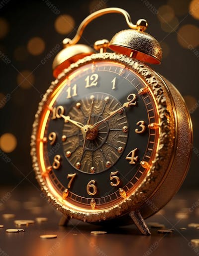 Relógio Dourado Ano Novo