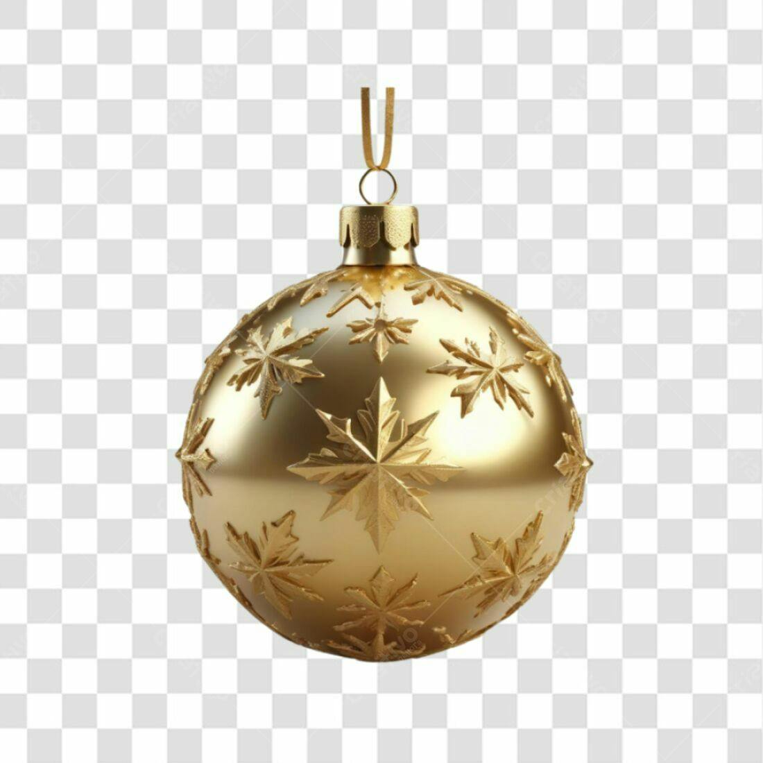 Enfeite Natalino Dourado PNG com fundo transparente