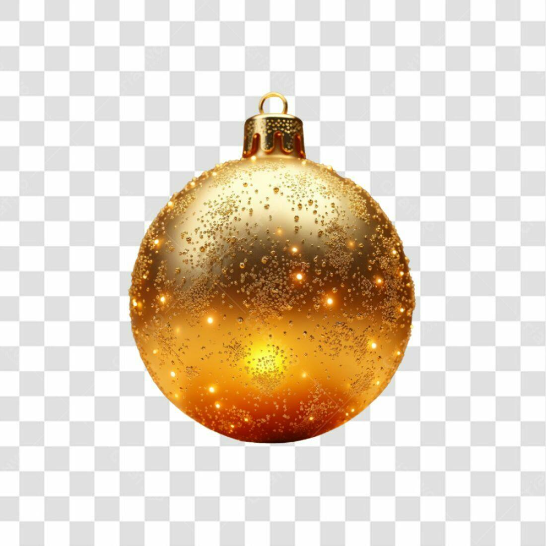 Enfeite Natalino Dourado PNG com fundo transparente